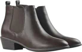 Women's Pull On Ankle Boots Ladies Low Chunky Heel Stylish Elastic Panel Riding Booties Slip On Shoes